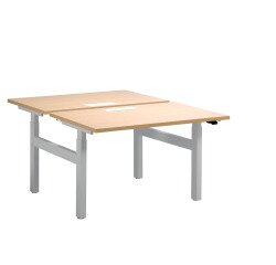 Pôle de 2 bureaux assis debout à réglage électrique chêne clair L 120 x P 80 cm - Up & Up