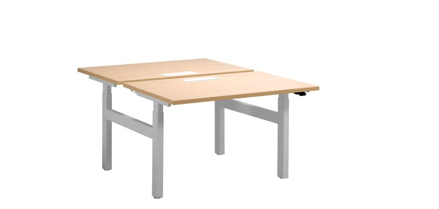 Pôle de 2 bureaux assis debout à réglage électrique chêne clair L 120 x P 80 cm - Up & Up