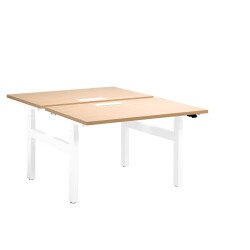 Pôle de 2 bureaux assis debout à réglage électrique chêne clair L 120 x P 80 cm - Up & Up
