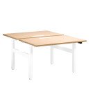 Eiland 2 aanpasbare werkposten lichte eik Ergomaxx B 120 cm
