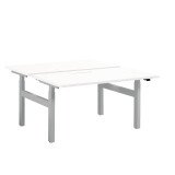 Pôle de 2 bureaux assis debout à réglage électrique blanc L 140 x P 80 cm - Up & Up