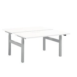 Pôle de 2 bureaux assis debout à réglage électrique blanc L 140 x P 80 cm - Up & Up