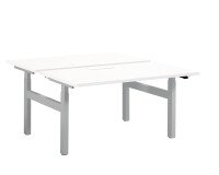 Pôle de 2 bureaux assis debout à réglage électrique blanc L 140 x P 80 cm - Up & Up