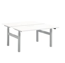 Pôle de 2 bureaux assis debout à réglage électrique blanc L 140 x P 80 cm - Up & Up