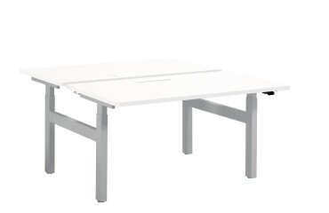 Pôle de 2 bureaux réglables blanc Ergomaxx L 140 cm