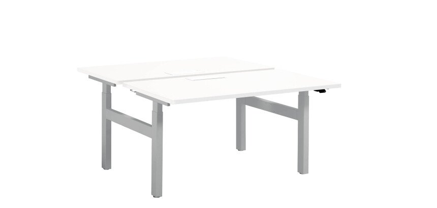 Pôle de 2 bureaux assis debout à réglage électrique blanc L 140 x P 80 cm - Up & Up