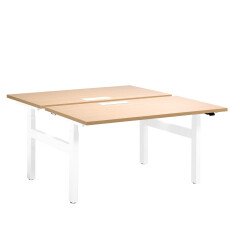 Pôle de 2 bureaux réglables Up & Up chêne clair L 140 cm