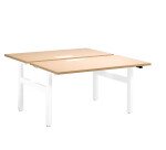 Pôle de 2 bureaux réglables Up & Up chêne clair L 140 cm