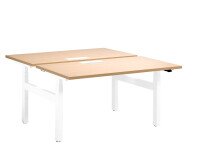 Pôle de 2 bureaux réglables Up & Up chêne clair L 140 cm