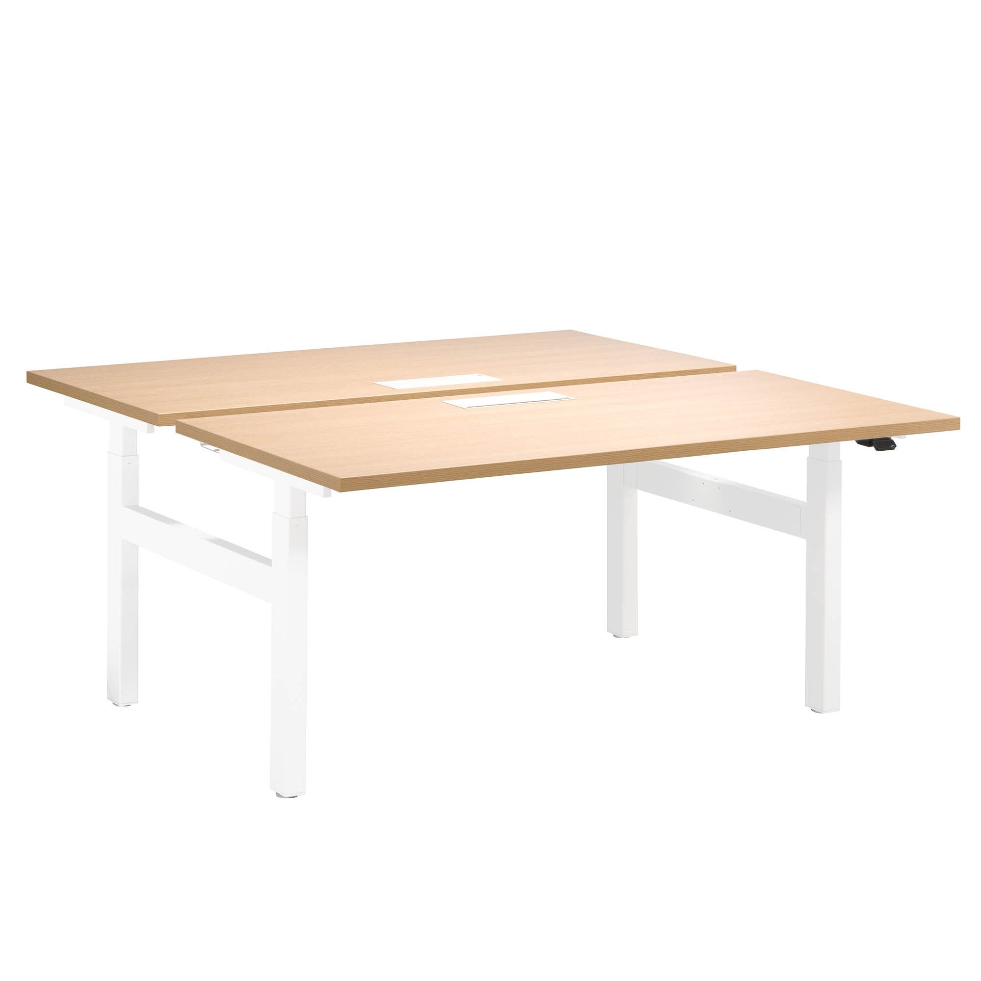 Pôle de 2 bureaux assis-debout Ergomaxx réglage électrique en hauteur avec top access