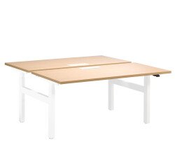 Pôle de 2 bureaux assis-debout Ergomaxx réglage électrique en hauteur avec top access