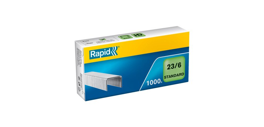 Box von 1000 galvanisierten Heftklammern 23/6