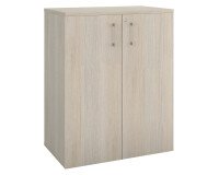 Armoire basse bois H 100 x L 80 cm avec portes battantes chêne gris - Arch