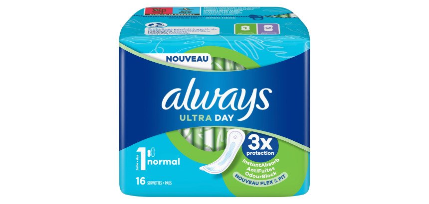 Serviettes hygiéniques Always ultra "Instant Dry" Normal taille 1 - Paquet de 16