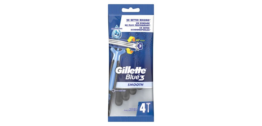 Rasoirs jetables Blue 3 Smooth Gillette - Sachet de 4
