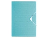 Map met elastiek en 3 kleppen plastic COLOUR ICE 23,3 x 32 cm rug 2 cm