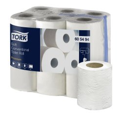 Papel higiénico doméstico Tork Premium doble capa 18,8m - paquete de 12 rollos 