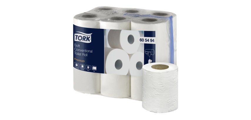 Papel higiénico doméstico Tork Premium doble capa 18,8m - paquete de 12 rollos 