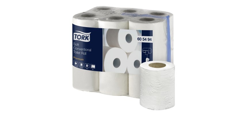 Papel higiénico doméstico Tork Premium doble capa 18,8m - paquete de 12 rollos 