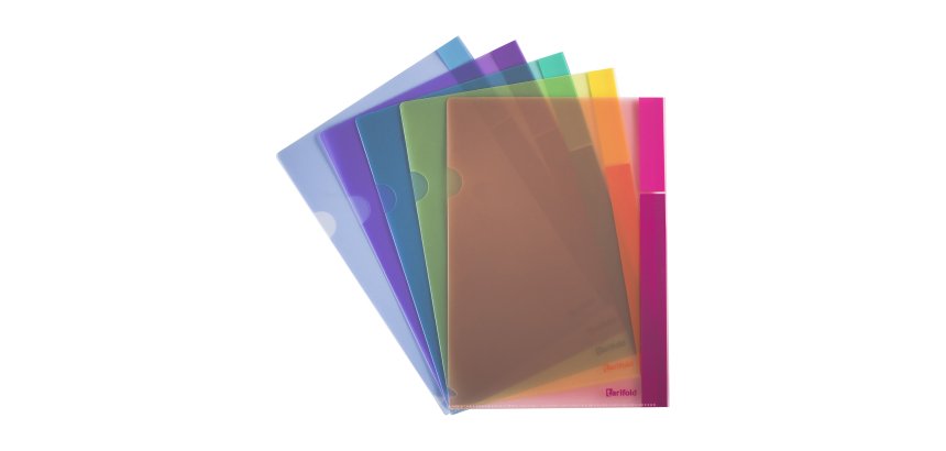 Chemises coin polypropylène 18/100e couleurs assorties - Paquet de 24 - Color Collection Tarifold A4