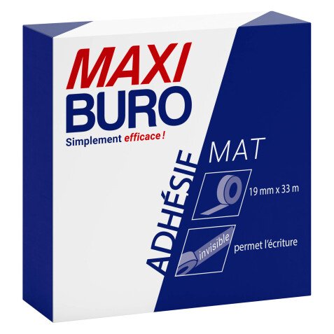 Ruban adhésif invisible mat - Longueur 33 m - Maxiburo