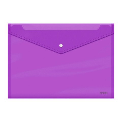 Sobre protegedocumentos Dohe Folio pp translúcido cierre por broche morado