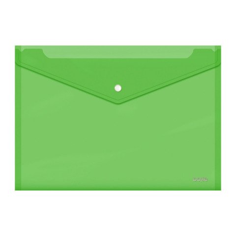 Sobre protegedocumentos Dohe Folio pp translúcido cierre por broche verde