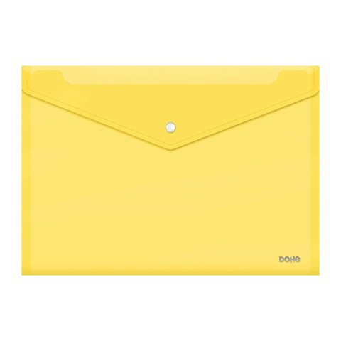Sobre protegedocumentos Dohe Folio pp translúcido cierre por broche amarillo