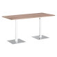 Table de réunion haute plateau orme L 210 x P 100 cm - Meeting