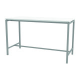 Table haute Boxy H 107 x L 180 x 80 cm blanc piètement métal
