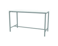 Table haute Boxy H 107 x L 180 x 80 cm blanc piètement métal