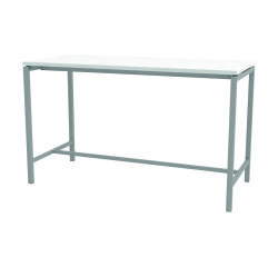 Table haute Boxy H 107 x L 180 x 80 cm blanc piètement métal