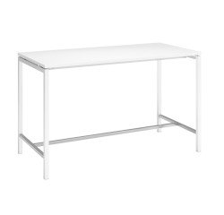 Table haute Boxy H 107 x L 180 x 80 cm blanc piètement métal