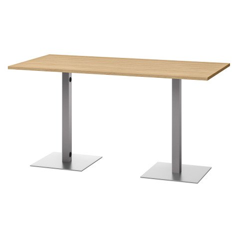 Table de réunion haute plateau chêne L 210 x P 100 cm - Meeting