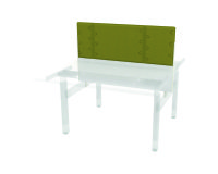 Geluidsisolerende schermwand groen voor eiland Ergomaxx D 120 cm wit