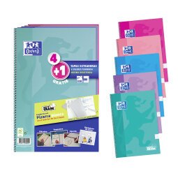 Cuadernos Write&erase tapa dura Folio 80 hojas 4x4 colores tendencia Oxford - Pack 4 + 1 GRATIS
