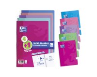 Cuadernos tapa blanda Folio 80 hojas 4x4 colores tendencia Oxford - Pack 4 + 1 GRATIS