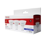 Pack 3 bombillas LED Toshiba dicroicas GU10, 5W, luz blanca fría