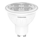Pack 3 bombillas LED Toshiba dicroicas GU10, 5W, luz cálida