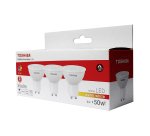 Pack 3 bombillas LED Toshiba dicroicas GU10, 5W, luz cálida