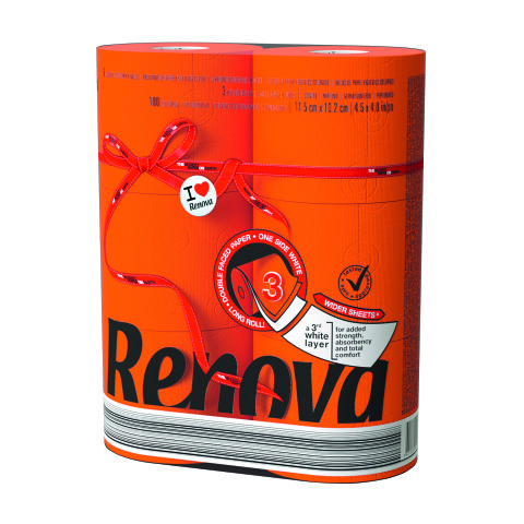 Papel higiénico de triple capa Renova color - 6 rollos de 180 hojas