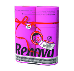 Papel higiénico de triple capa Renova color - 6 rollos de 180 hojas