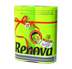 Papier toilette triple épaisseur Renova couleur - 6 rouleaux de 180 feuilles