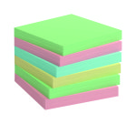 Z-notes repositionnables recyclées assorti pastel Info Notes 75 x 75 mm - bloc de 100 feuilles