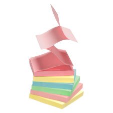 Recycled repositionable Z-notes assortment pastel Info Notes 75 x 75 mm - block of 100 sheets