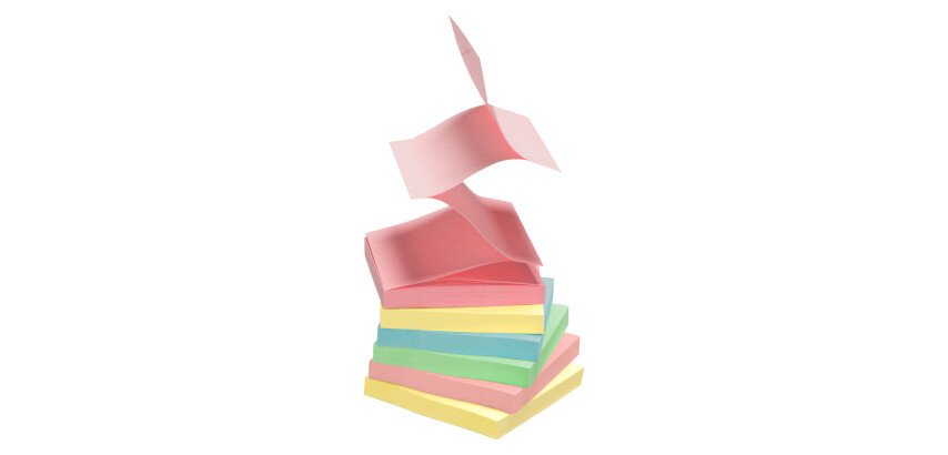 Recycled repositionable Z-notes assortment pastel Info Notes 75 x 75 mm - block of 100 sheets
