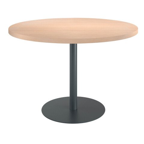 Mesa de reunión redonda Ecla roble claro Ø 120 cm pata antracita