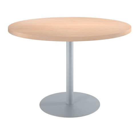 Mesa de reunión redonda Ecla roble claro Ø 120 cm pata aluminio