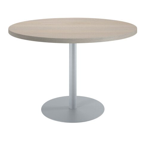 Mesa de reunión redonda Ecla roble gris Ø 120 cm pata aluminio