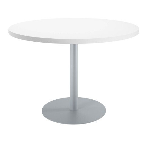 Mesa de reunión redonda Ecla blanca Ø 120 cm aluminio